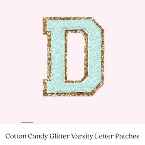 Stoney Clover Lane Cotton Candy Glitter Varsity Letter Patch “D”
